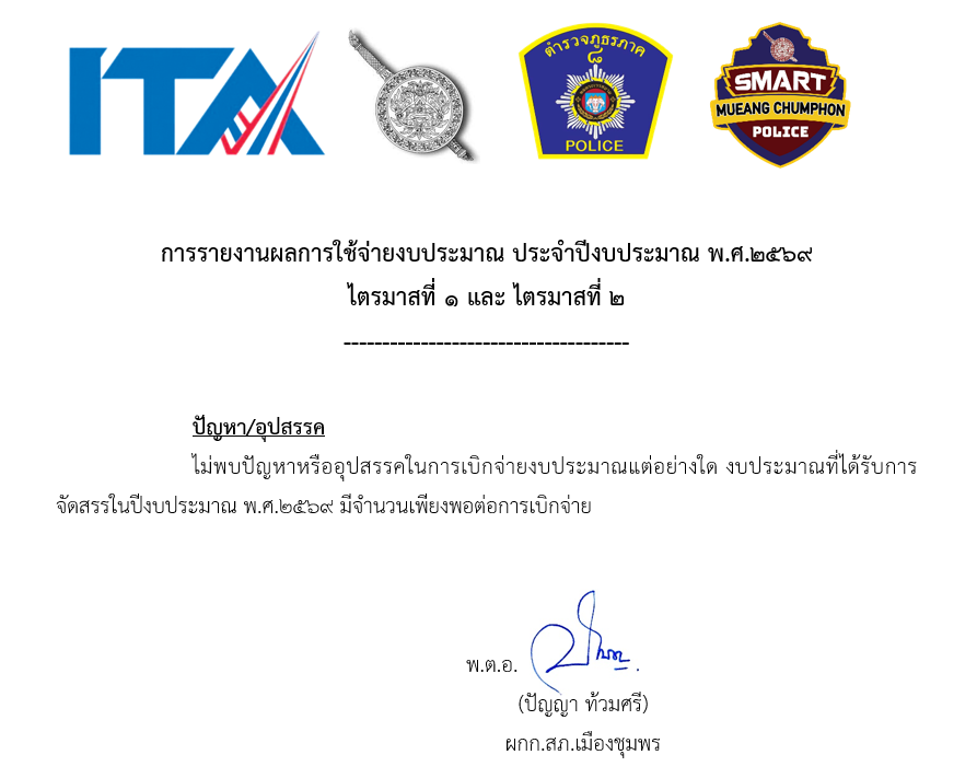 รายงานผล ปัญหาอุปสรรค